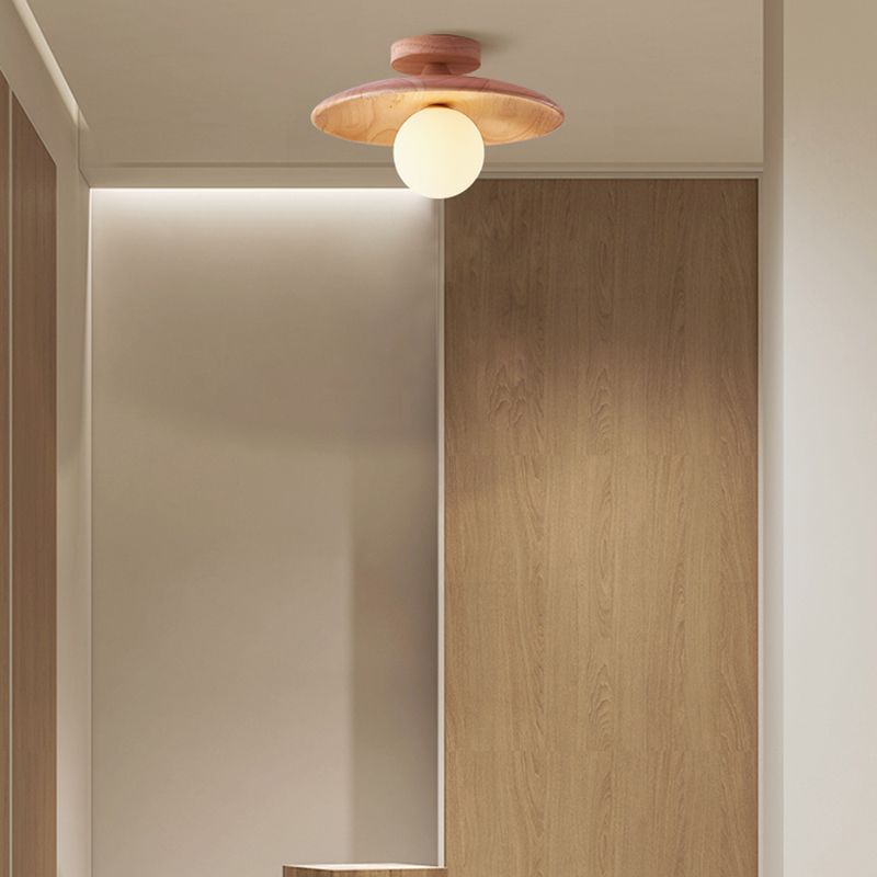 Muto Flush Mount Ceiling Light Natural/Walnut