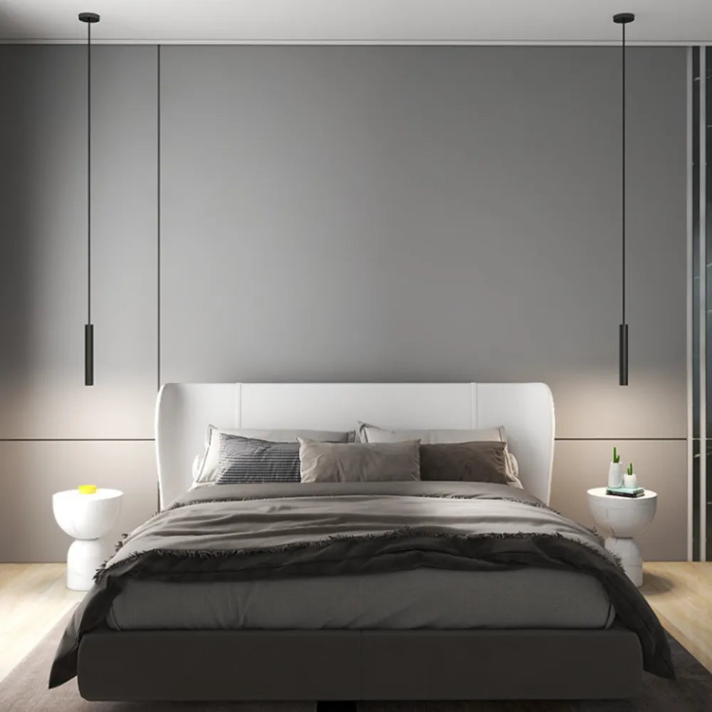 Arisha Minimalist Metal Linear Pendant Light, Black