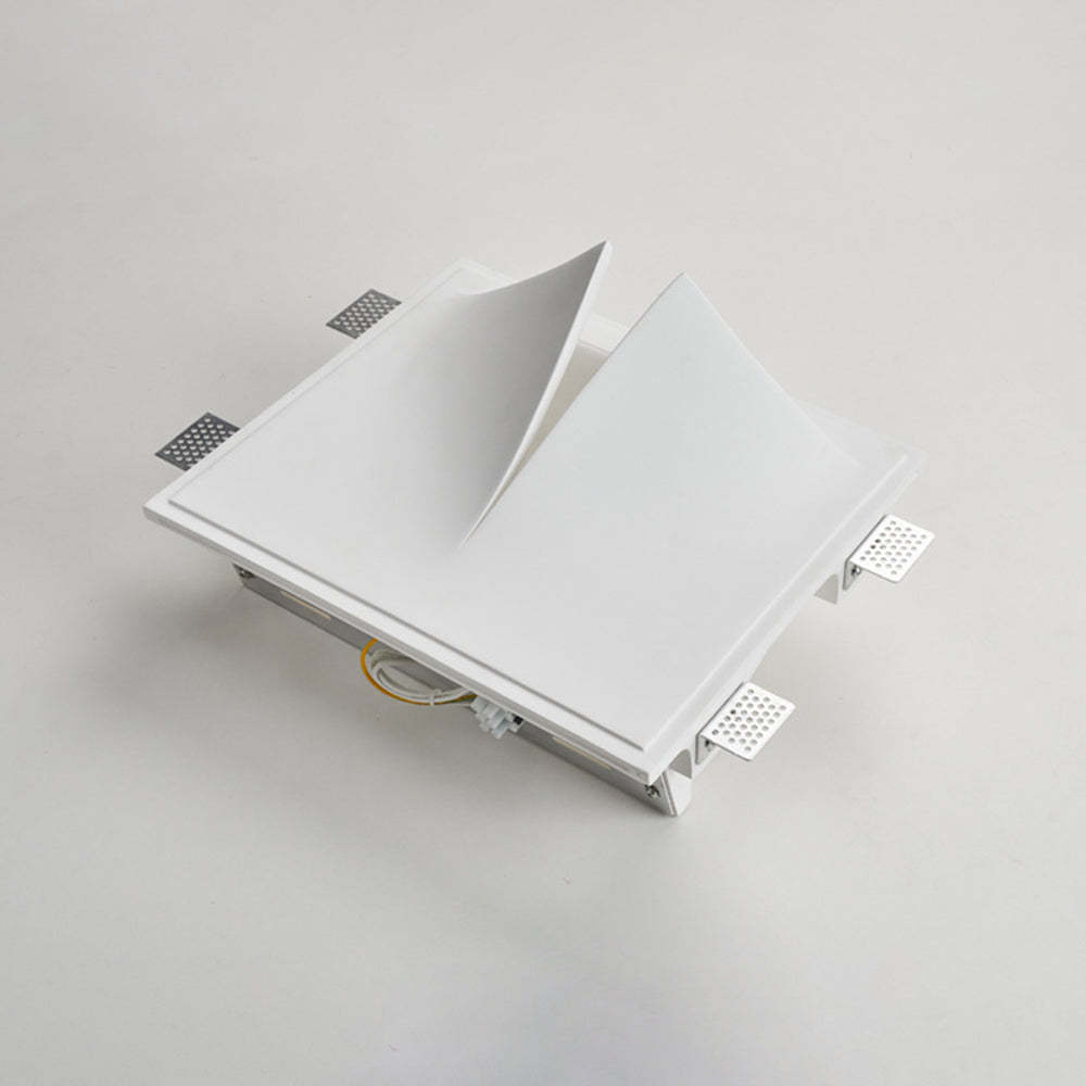 Aria Modern Recessed Metal/Plaster LED Wall Lamp, White
