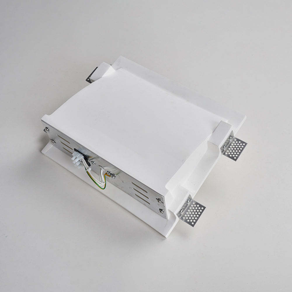 Aria Modern Recessed Metal/Plaster LED Wall Lamp, White