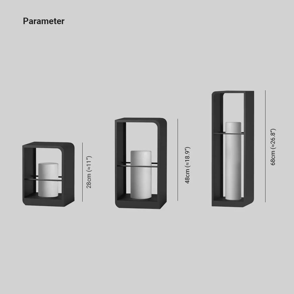 Ray Minimalist Rectangular Solar Power Outdoor Path Lighting, Black