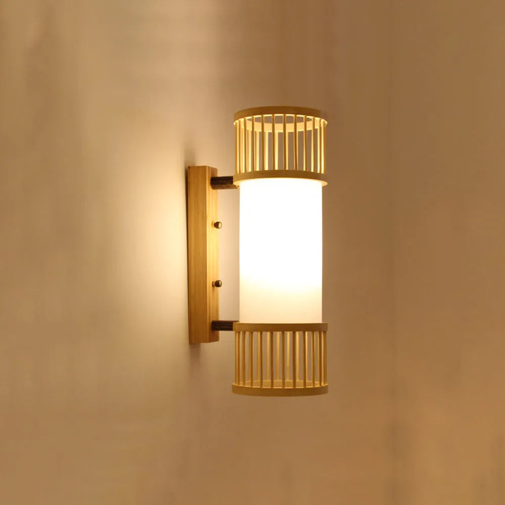 Ritta Wall Lamp Rustic, Muto Rattan Weaving LED, Hallway Wall Sconce