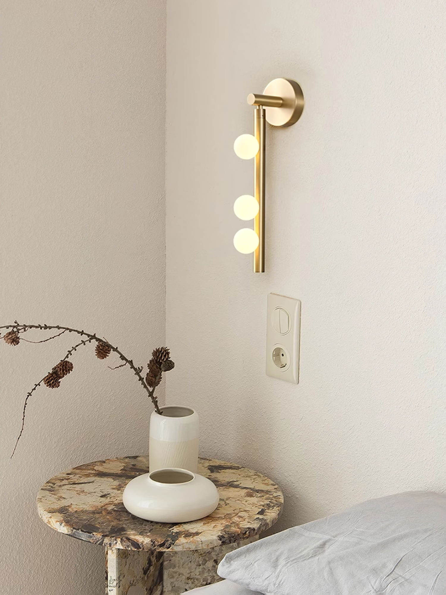 Rory Modern Minimalist Tube Brass Glass Wall Lamp - Letslighting
