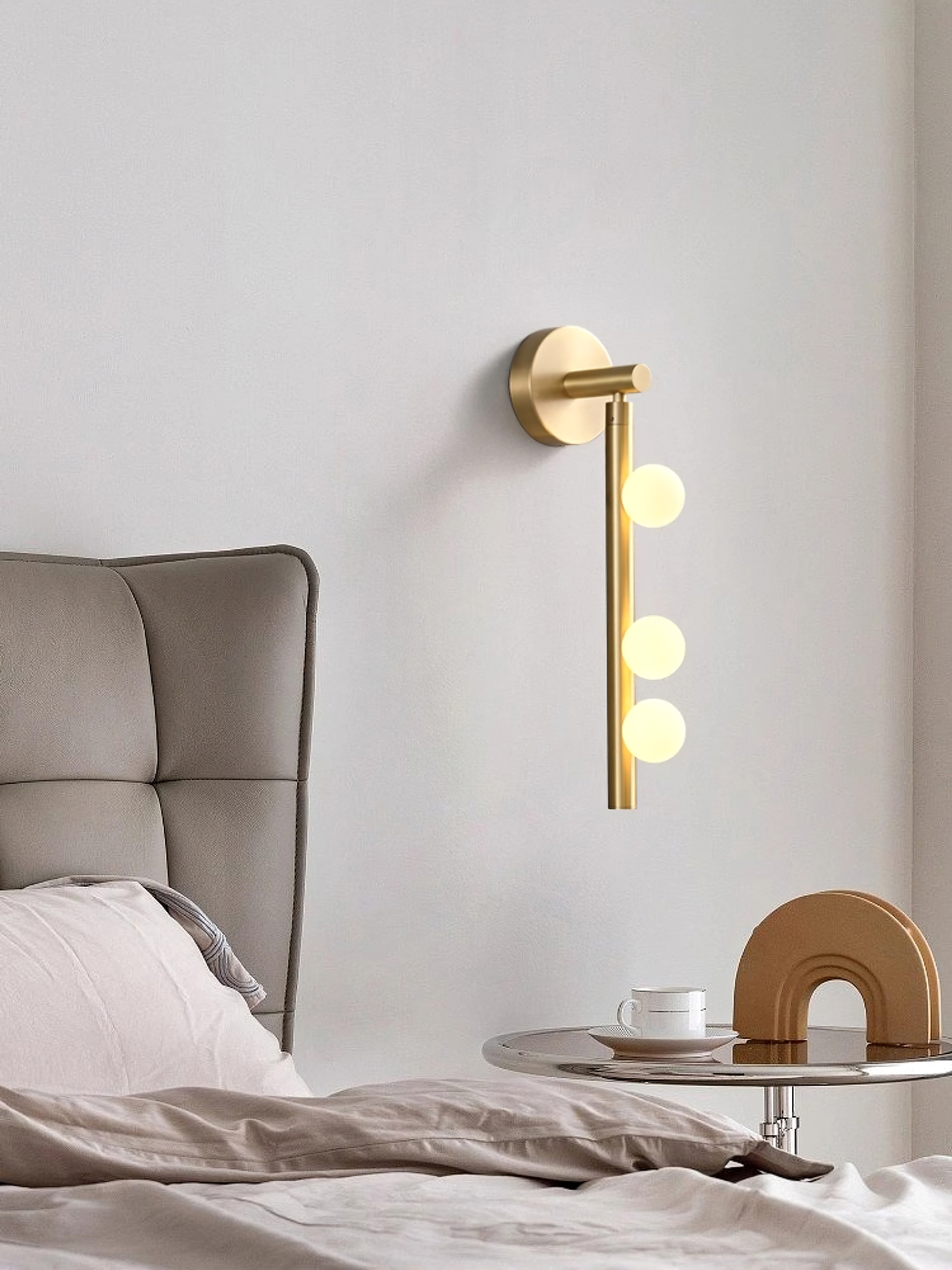 Rory Modern Minimalist Tube Brass Glass Wall Lamp - Letslighting