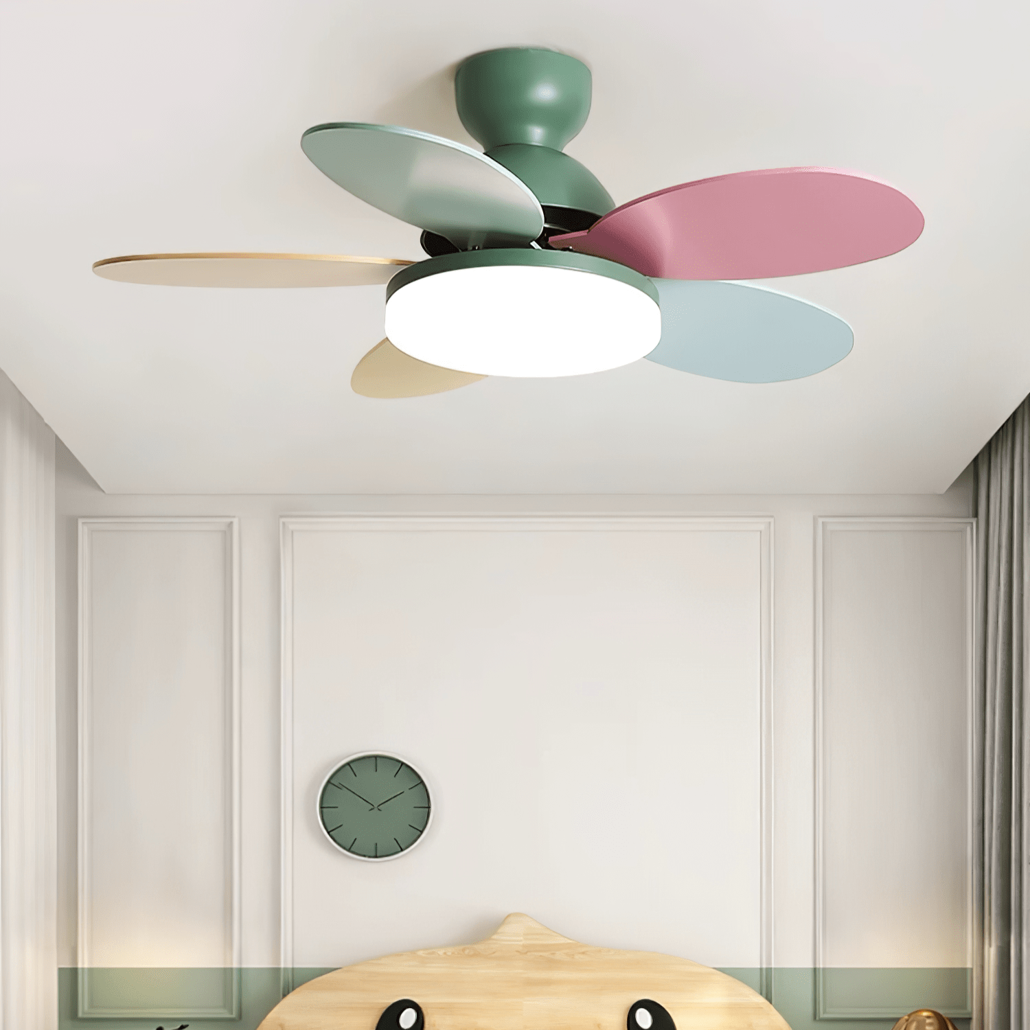 Liora Colorful Glass Kids Ceiling Fan Light - Letslighting