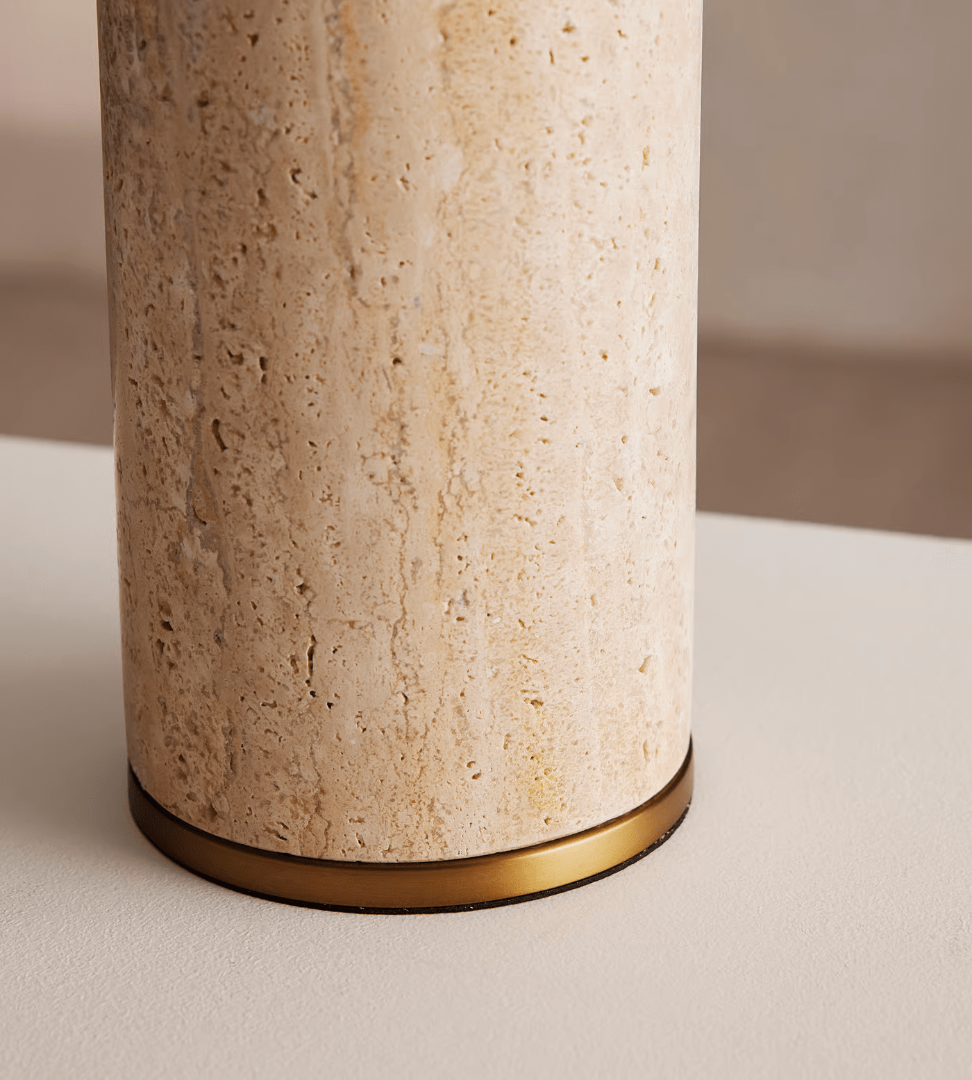 Vonoryra Cylindrical Travertine Table Lamp - Letslighting