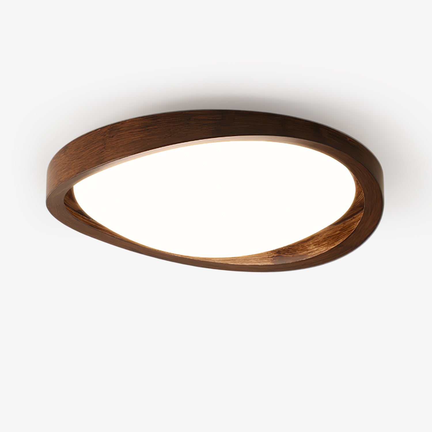 Solara Ceiling Light Walnut Curved Edge Oval Nordic - Letslighting