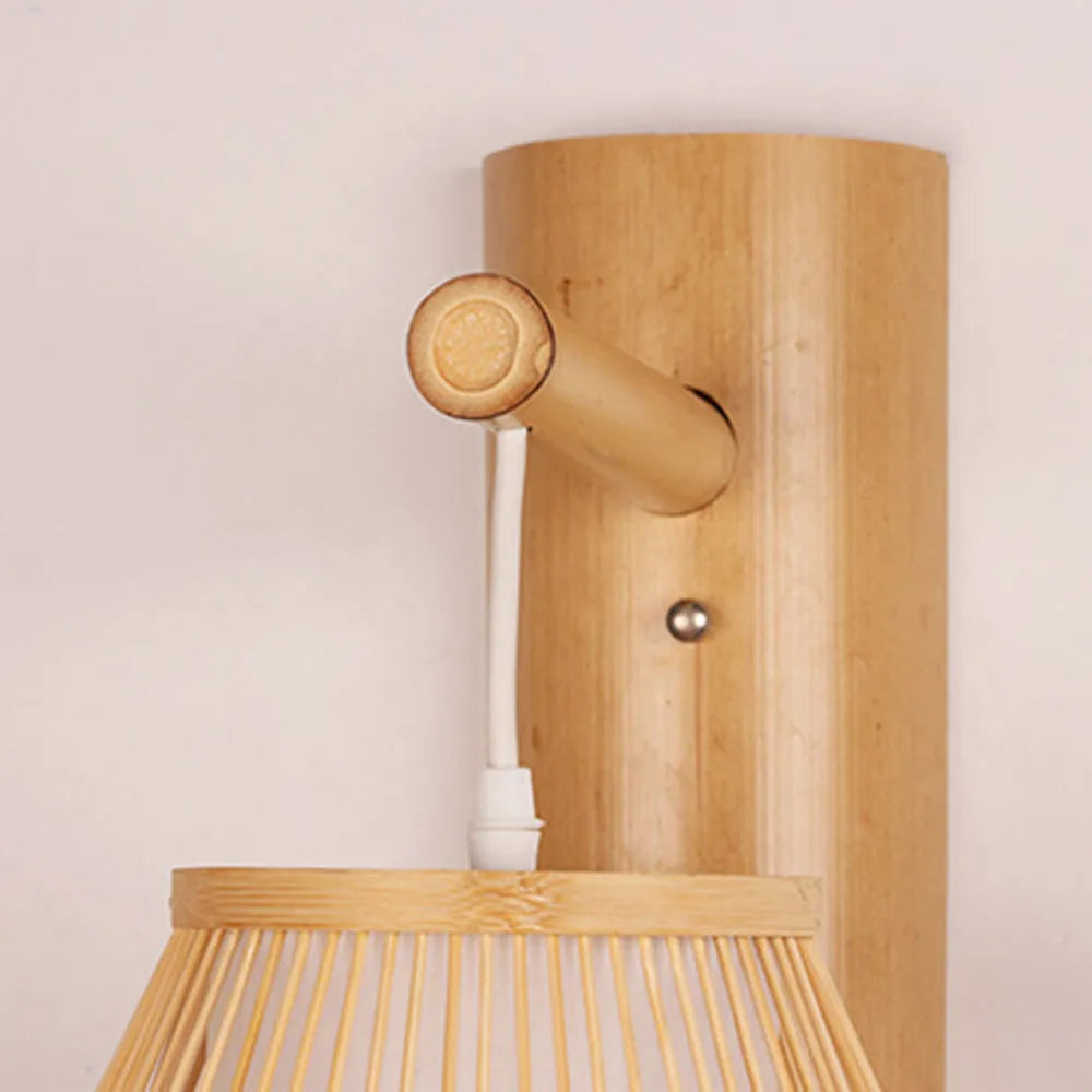 Ritta Wall Lamp Rustic, Muto Rattan Weaving LED, Hallway Wall Sconce