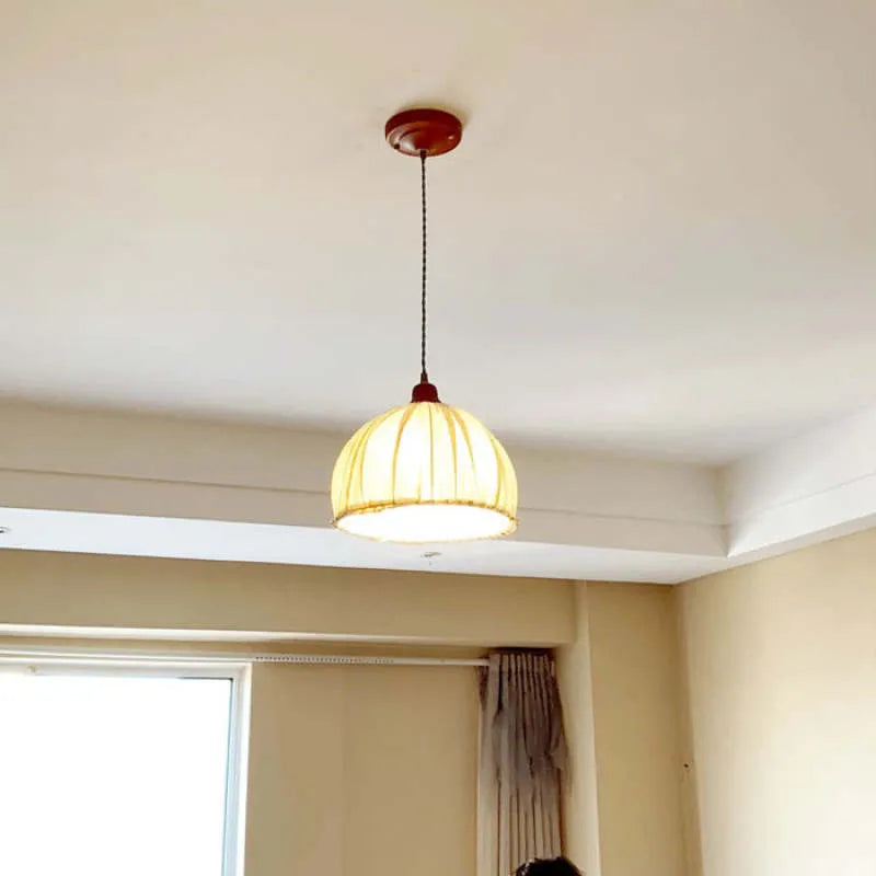 Epoch Vintage Pendant Light Beige, Fabric
