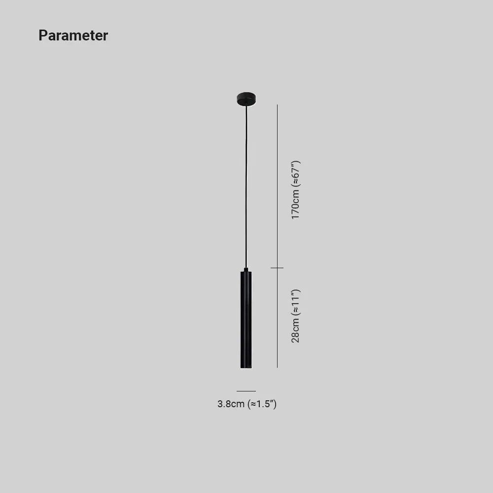 Arisha Minimalist Metal Linear Pendant Light, Black