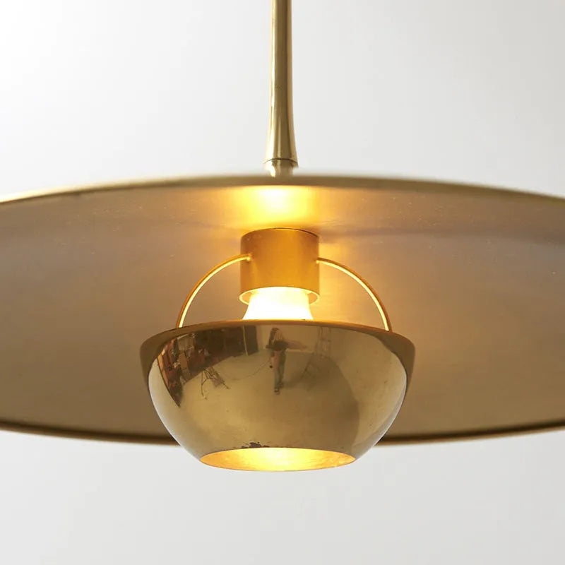 Arisha Minimalist Metal Pendant Light, Gold