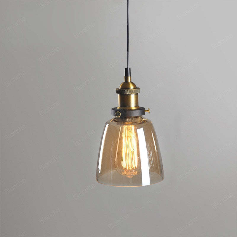 Valentina Industrial Glass Pendant Light Clear/Amber/Smoke Grey
