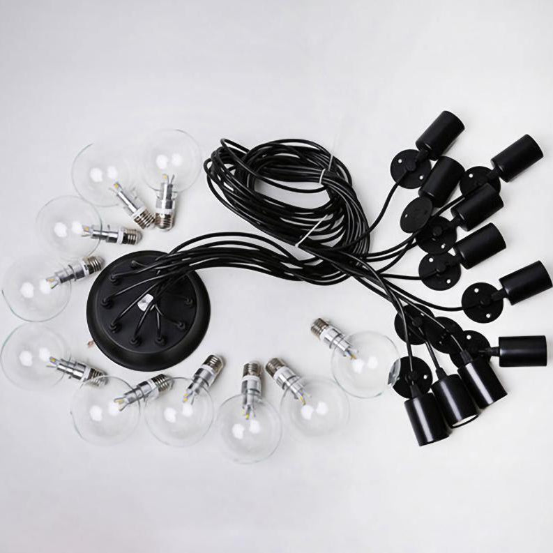 Silva Retro Country LED Spider Chandelier, Black/White