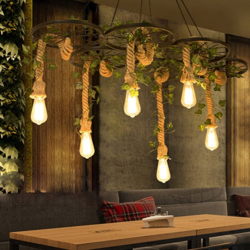 Arisha Industrial LED Chandelier Black Bar/Living Room