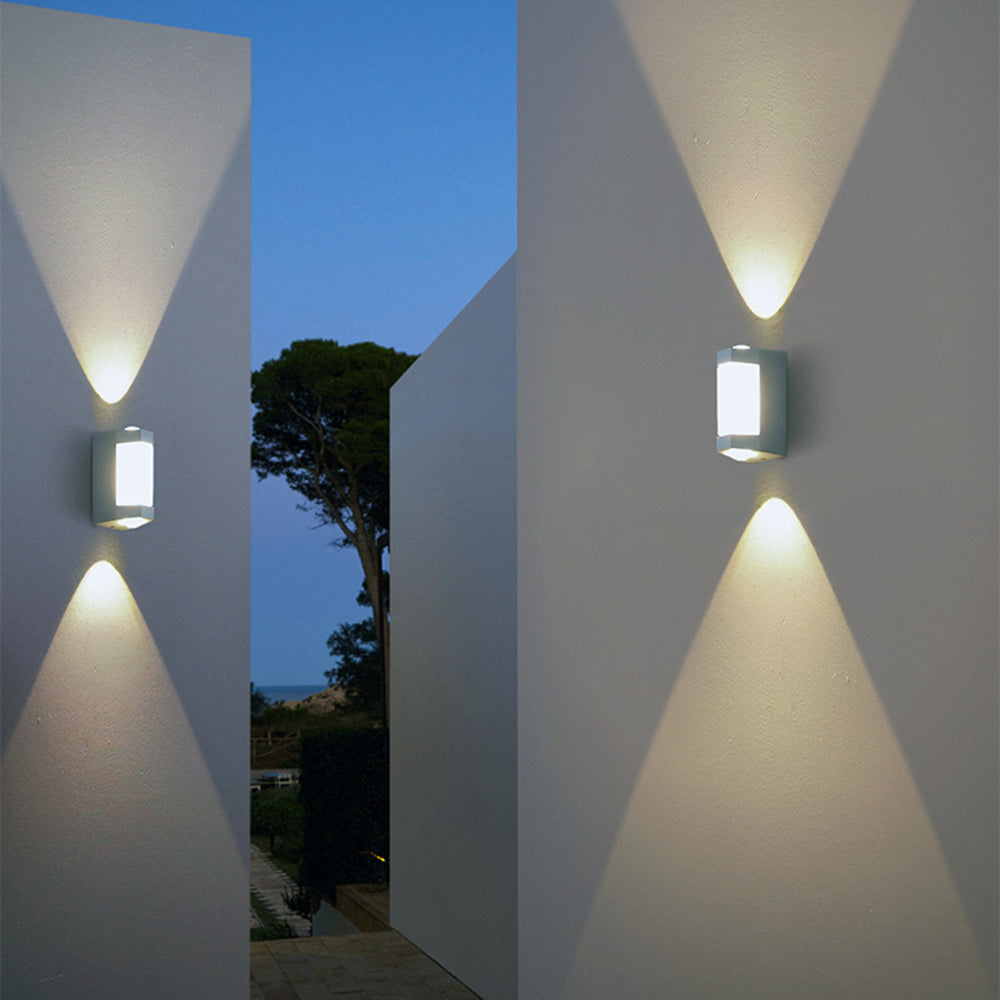 Ray Nordic Up Down Acrylic Outdoor Wall Lamp, White/Black