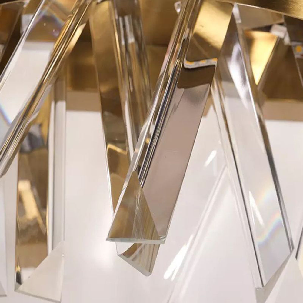 Kristy Decorative Geometric Crystal/Metal Wall Lamp, Gold