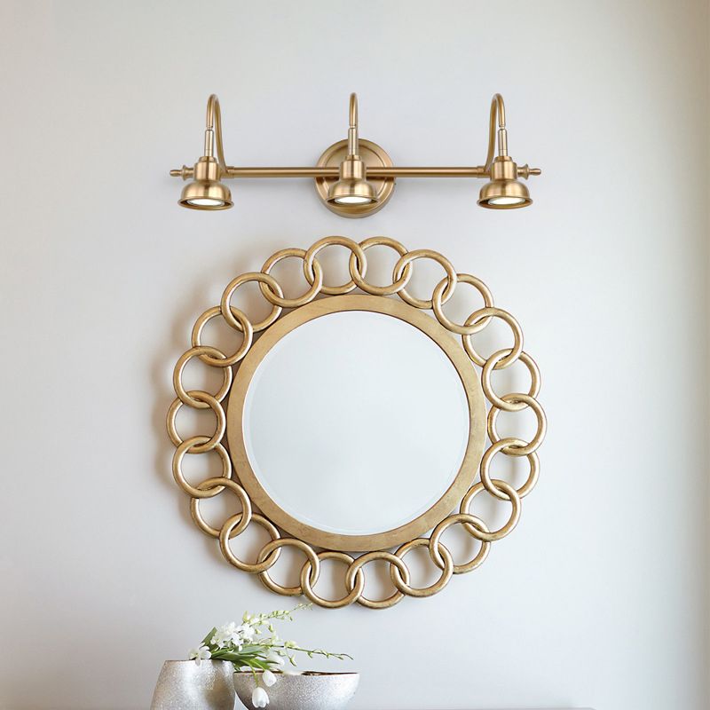 Tiffany Vintage Round Arc Vanity Wall Lamp, Gold, Bedroom