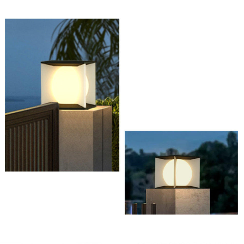 Ray Modern Moon Metal Outdoor Pier-Mount Pillar Light