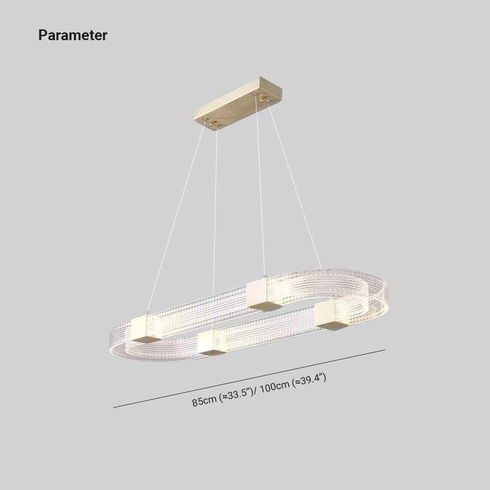 Arisha Modern Round/Oval Acrylic/Metal Pendant Light, Gold