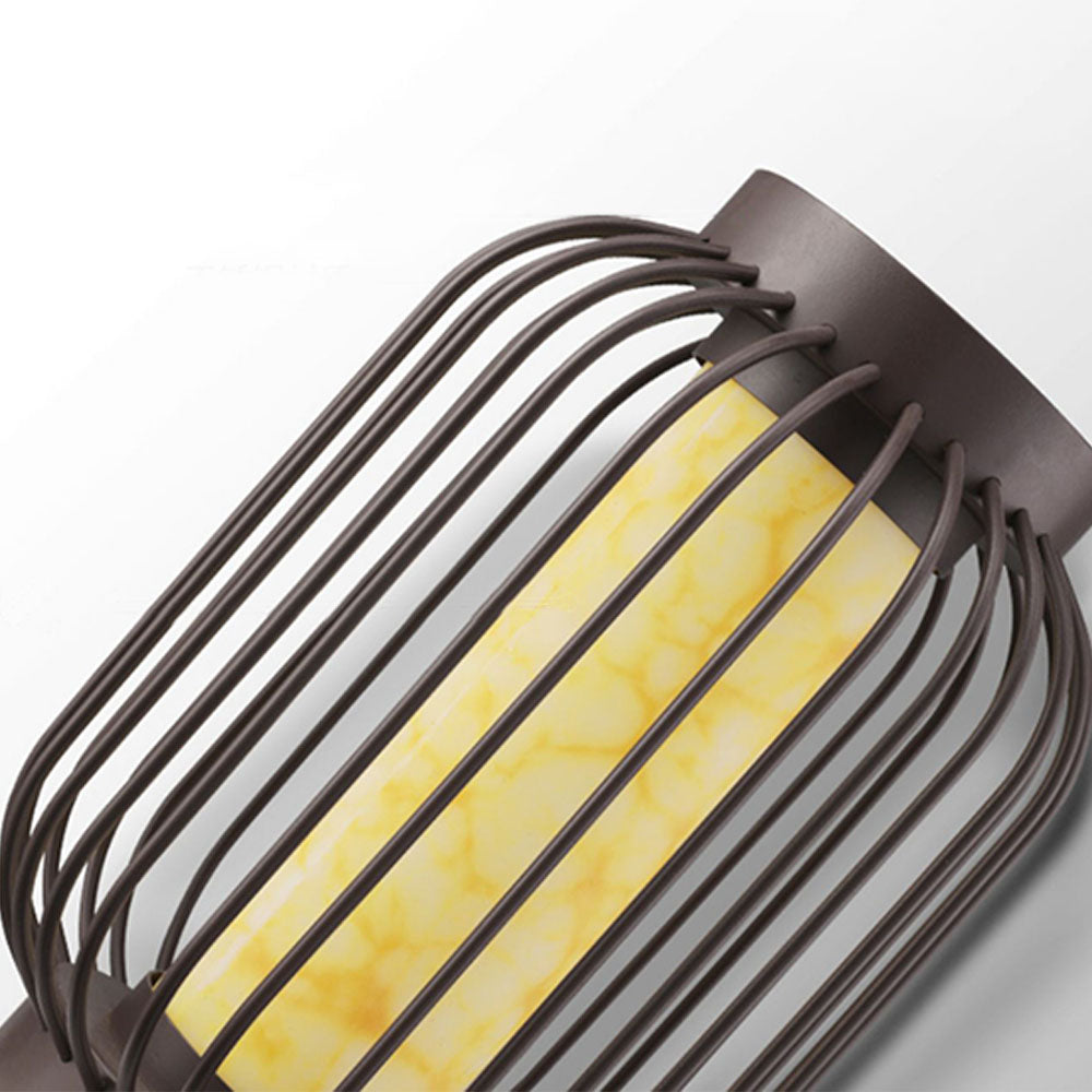 Ray Lantern Solar/Rechargeable Outdoor Floor Lamp, Brown