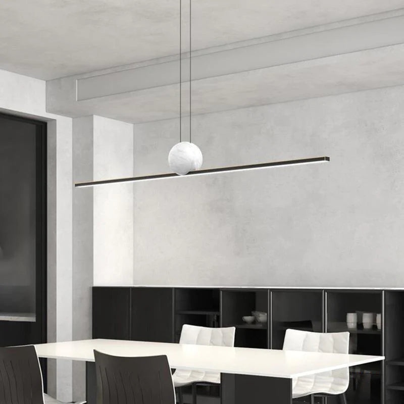 Arisha Minimalist Linear Bubble Pendant Light Marble