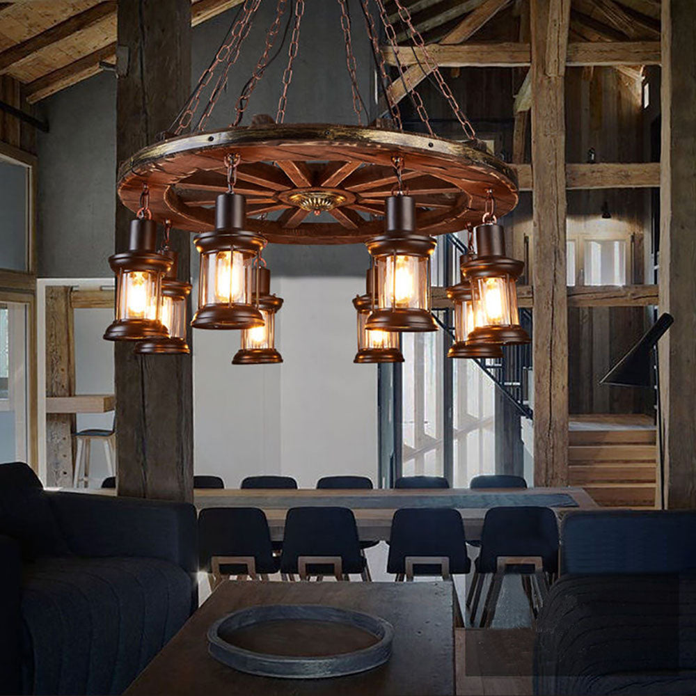 Epoch Vintage Rudder Metal/Wood Pendant Light, Walnut