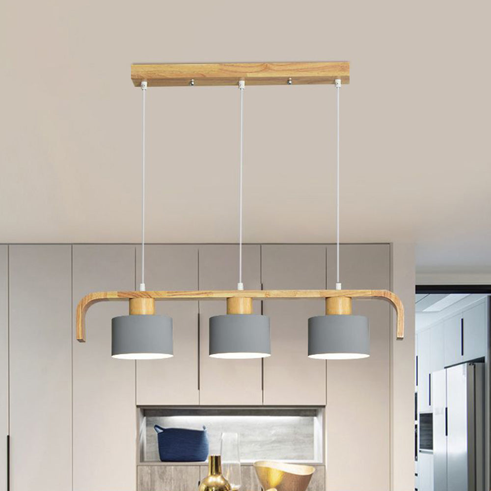 Valentina Pendant Light Cylinder Nordic, Bamboo, White/Green/Gray, Bedroom