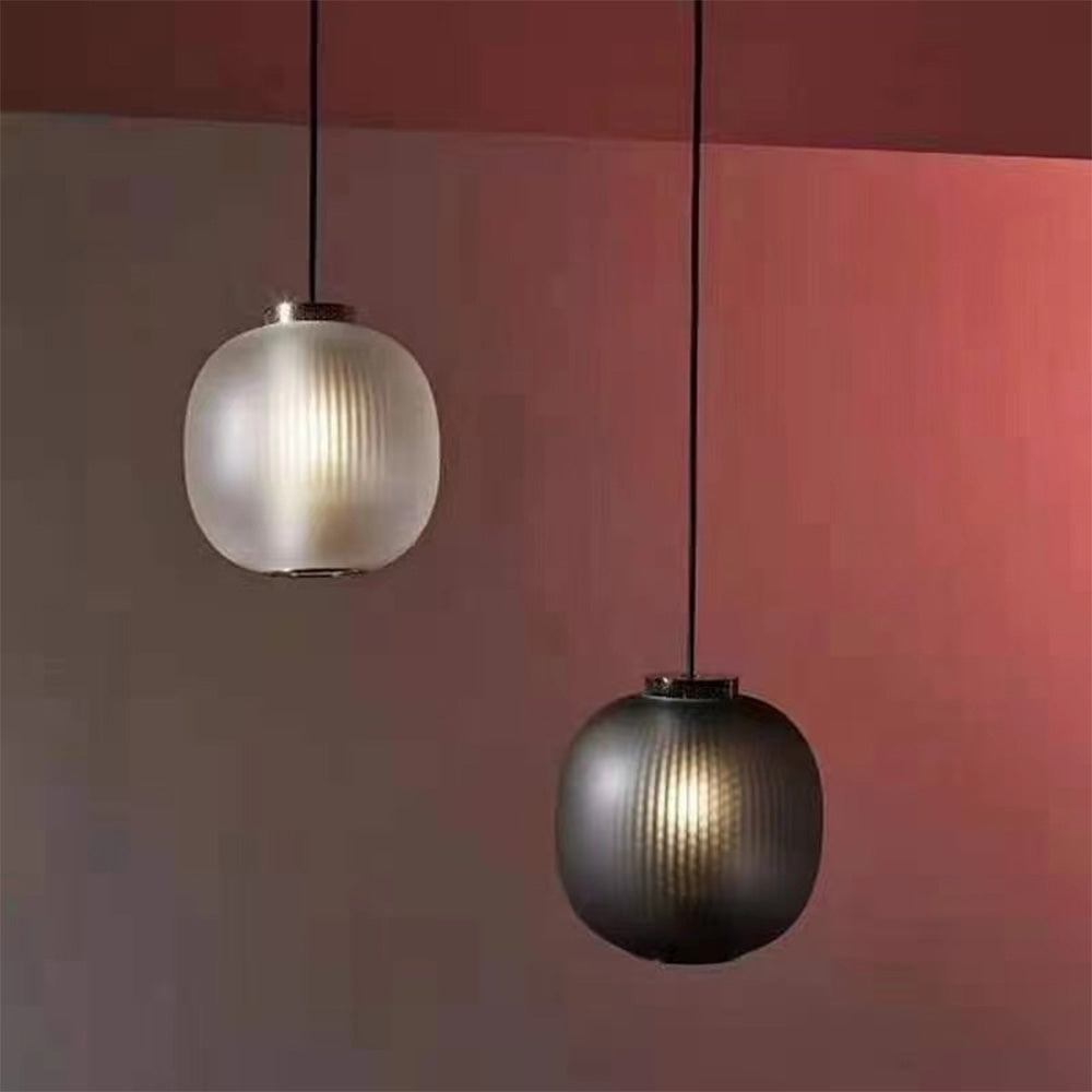 Valentina Frosted Glass Cylinder Pendant Light, Sandy White/Grey, Metal/Glass