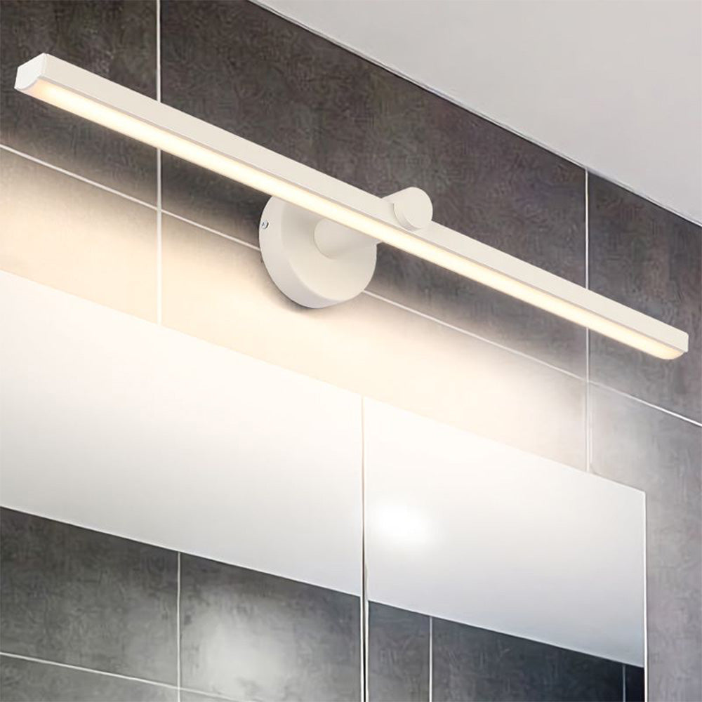 Arisha Minimalist Linear Acrylic Mirror Front Wall Lamp, White