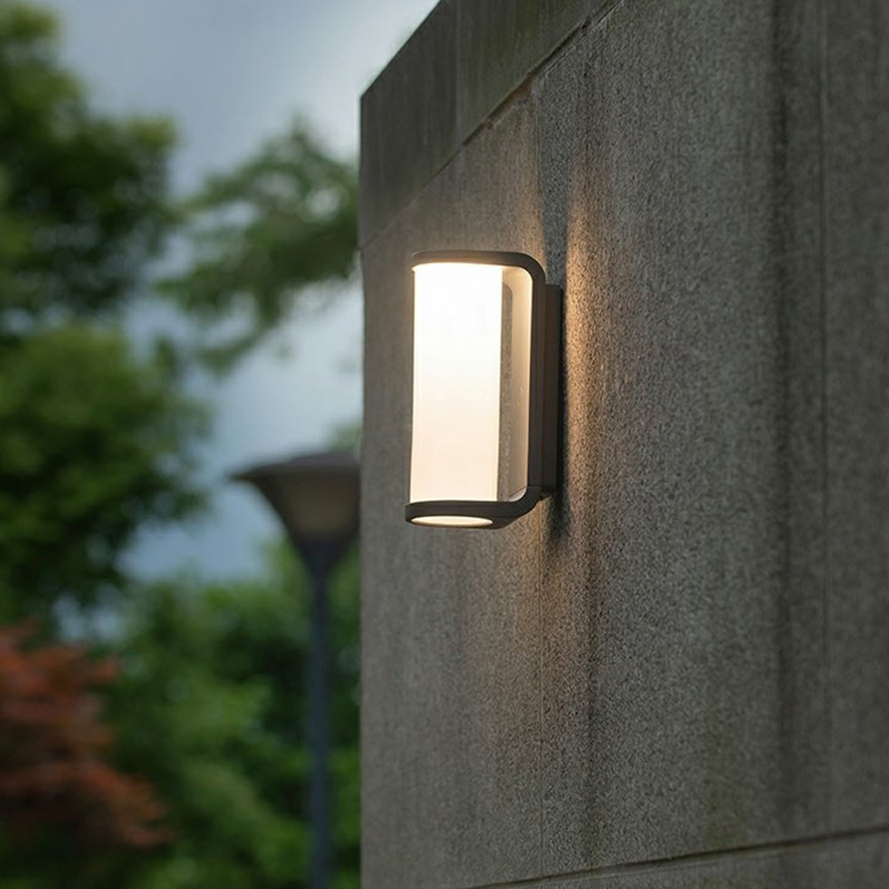 Ray Mondern Cylindrical Metal Outdoor Wall Lamp, Black