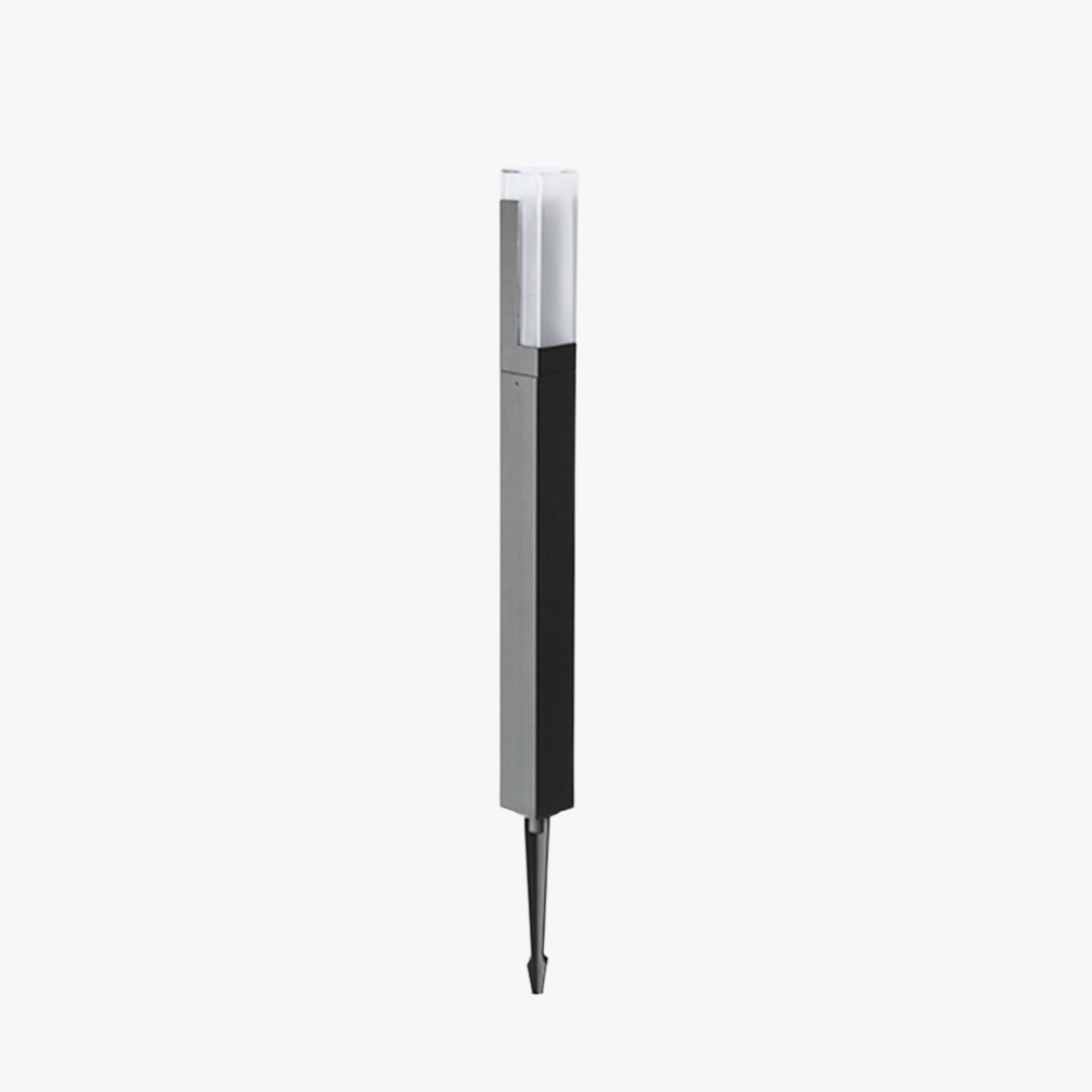 Ray Modern Metal Solar Outdoor Path Light, Black