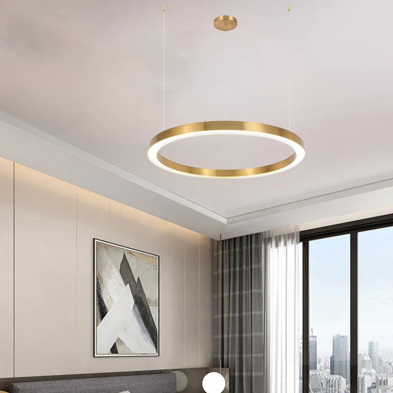 Arisha Modern Ring Metal Pendant Light, Gold