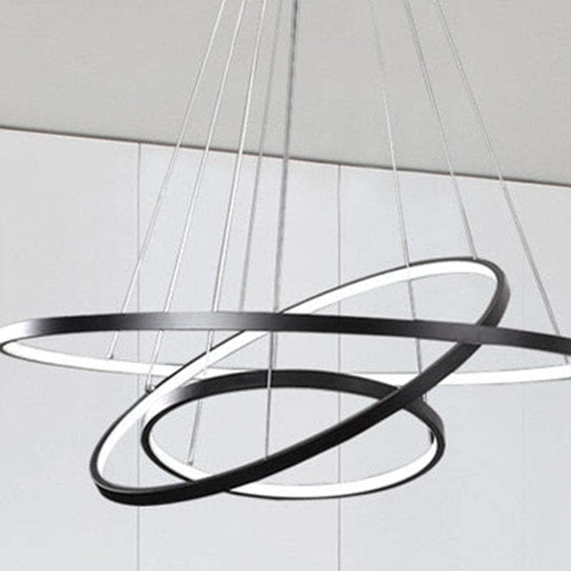 Arisha Pendant Light, Inner Ring Illuminated, White/Black/Gold