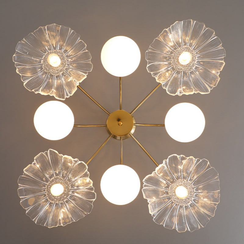 Valentina Nordic LED Chandelier Gold Glass Living/Dining Room/Bedroom