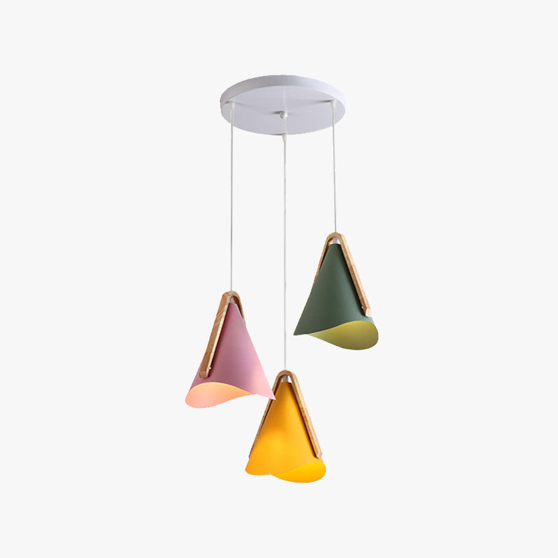 Valentina Modern Cone Pendant Light, Wood/Metal