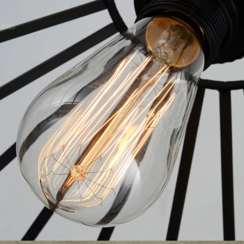 Epoch Retro Rope Metal Pendant Light, Black