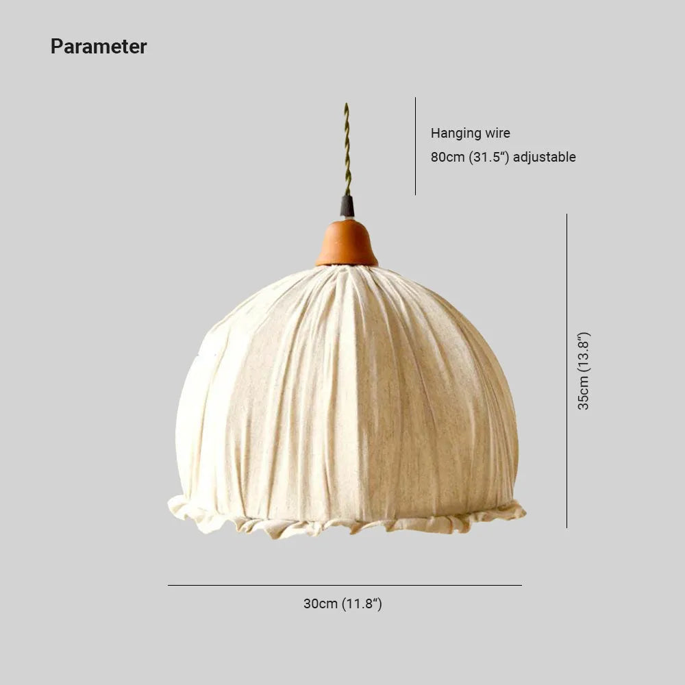 Epoch Vintage Pendant Light Beige, Fabric