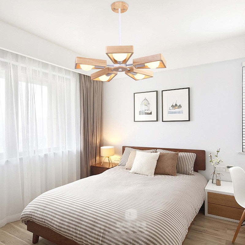 Muto Modern Nordic Rotatale Pendant Light, Wood, 3 Style