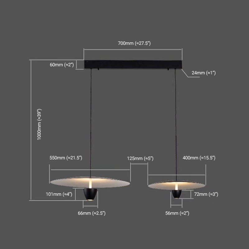 Arisha Modern Nordic  Cluster  Pendant Light, Black  Hat Shape