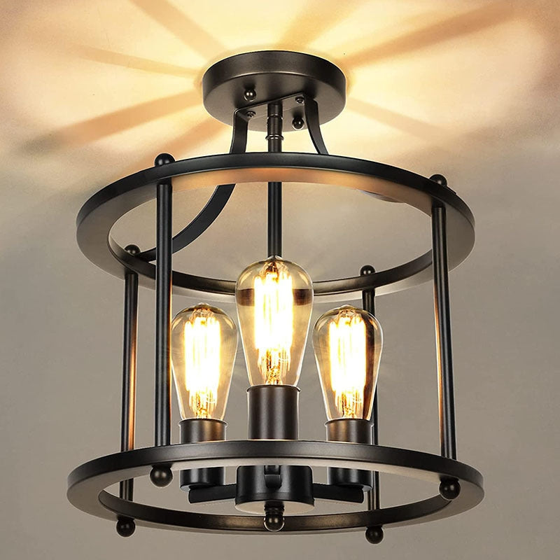 Austin Flush Mount Ceiling Light Lantern Industrial
