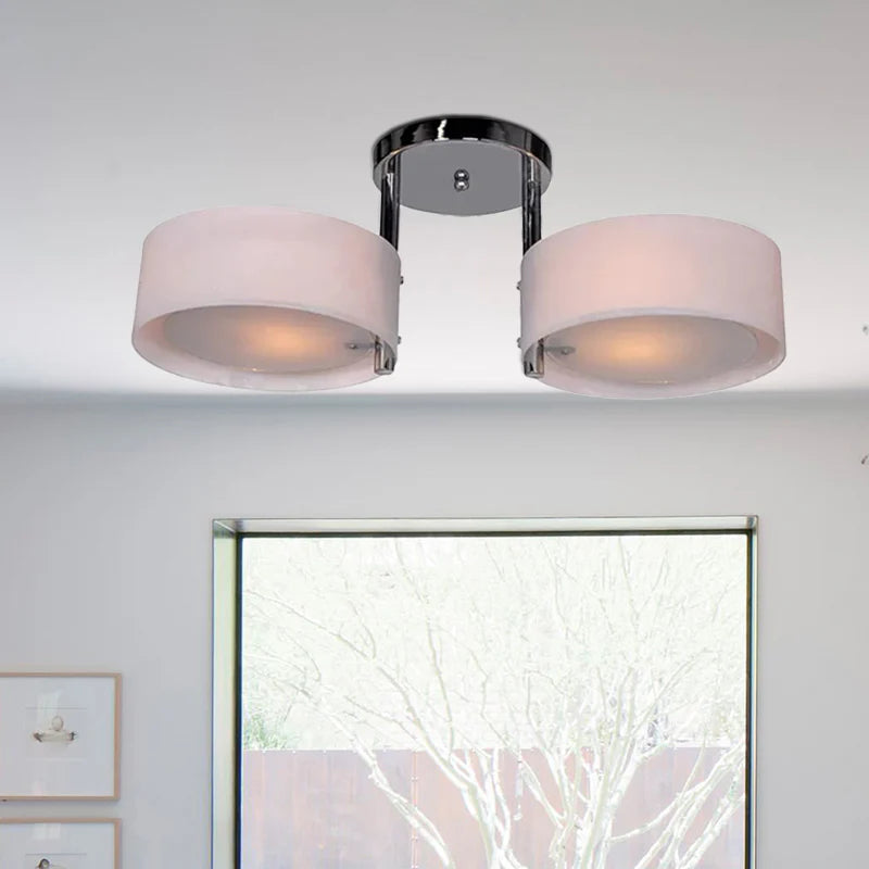 Arisha  Flush Mount Ceiling Light   Glass  White Modern Round Hallway