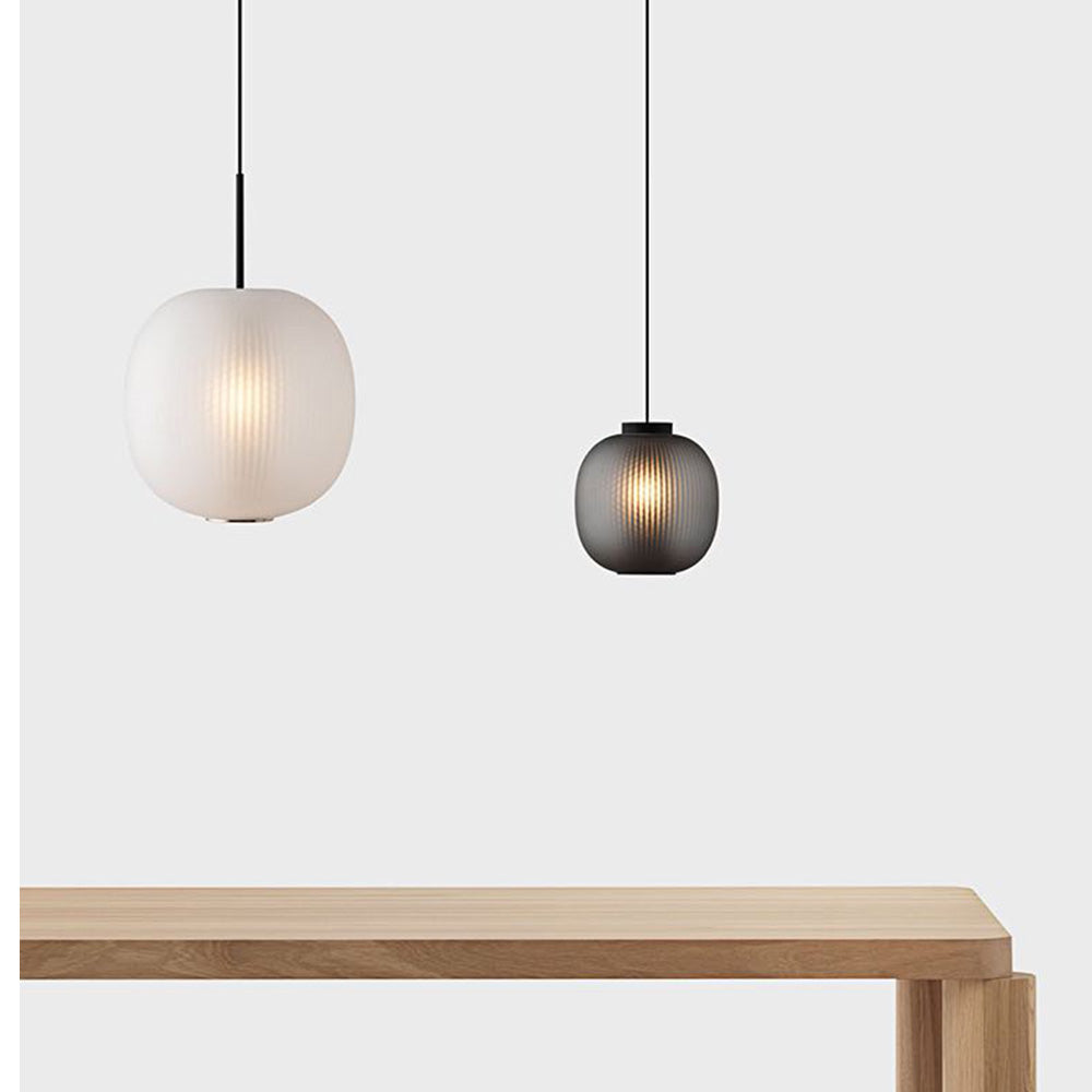 Valentina Frosted Glass Cylinder Pendant Light, Sandy White/Grey, Metal/Glass