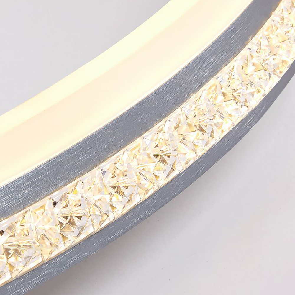 Arisha Modern Ring Metal/Acrylic Flush Mount Ceiling Lights, Silver