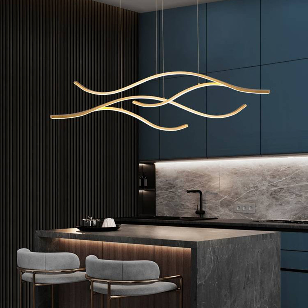 Arisha Modern Wave Pendant Light, 2 Colour