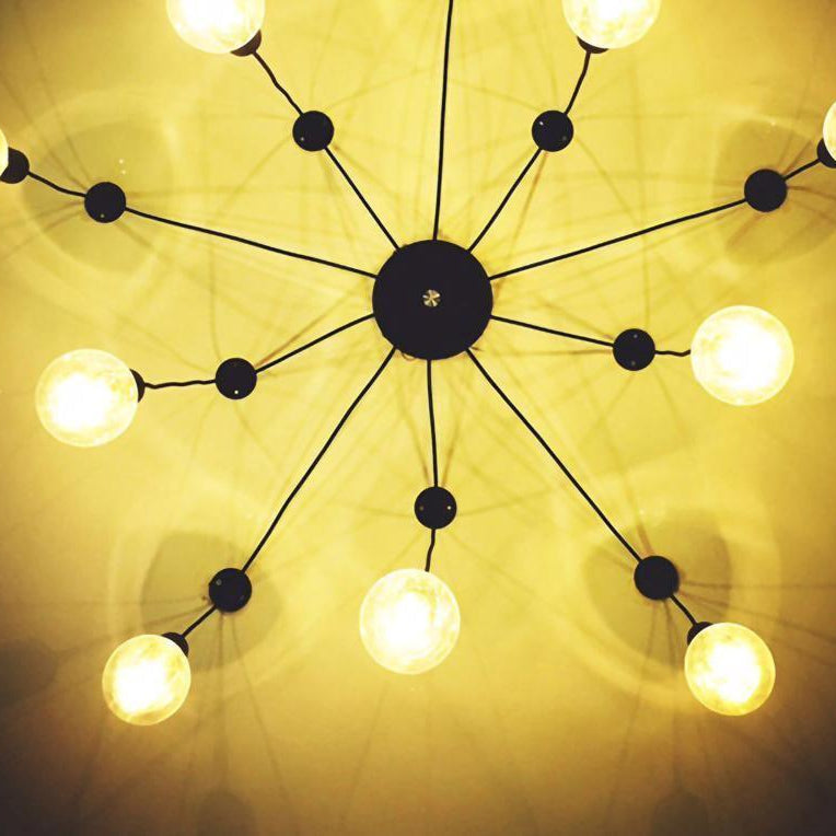 Silva Retro Country LED Spider Chandelier, Black/White
