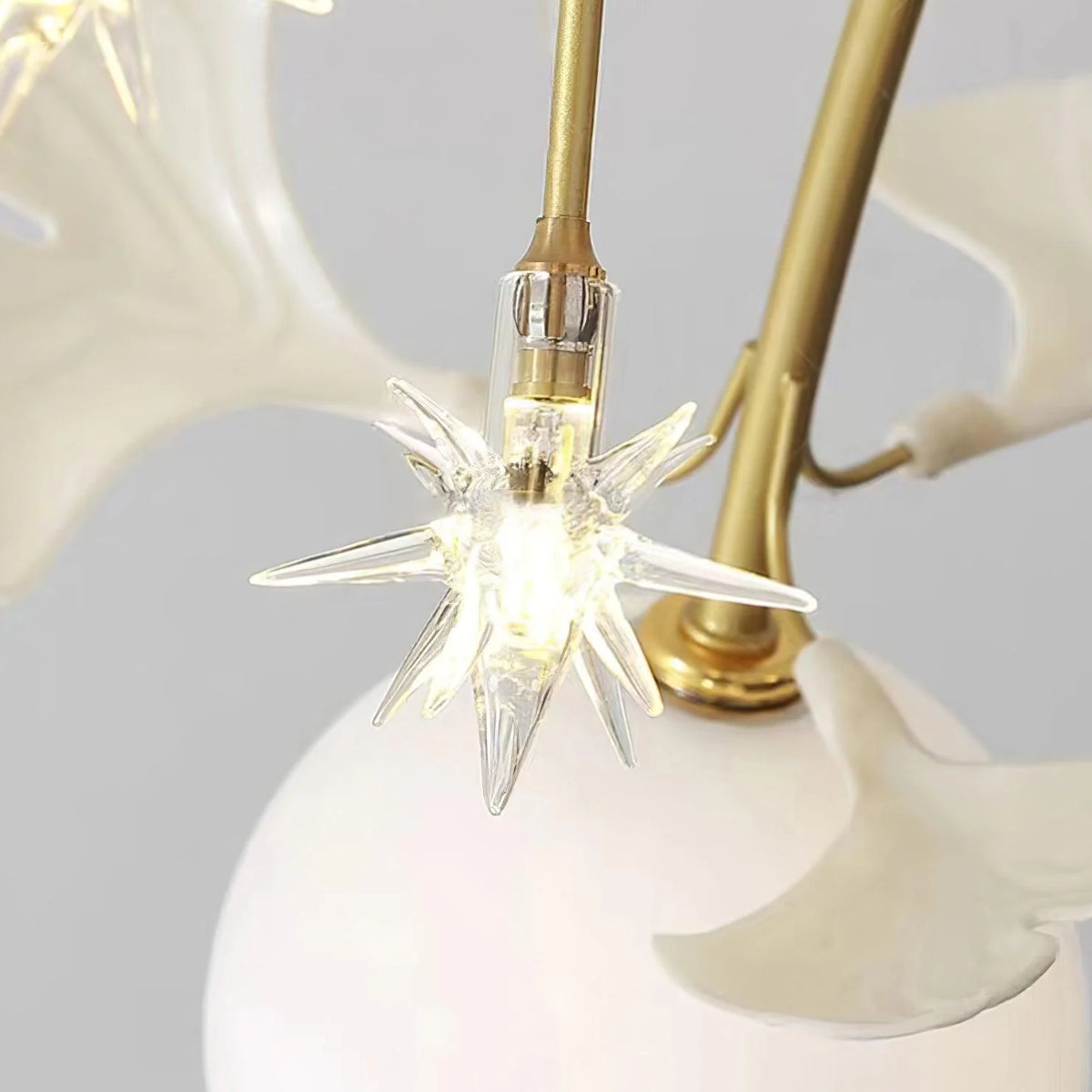 Olivia Nordic Multi Globe Metal/Ceramic Flush Mount Ceiling Light, White/Gold