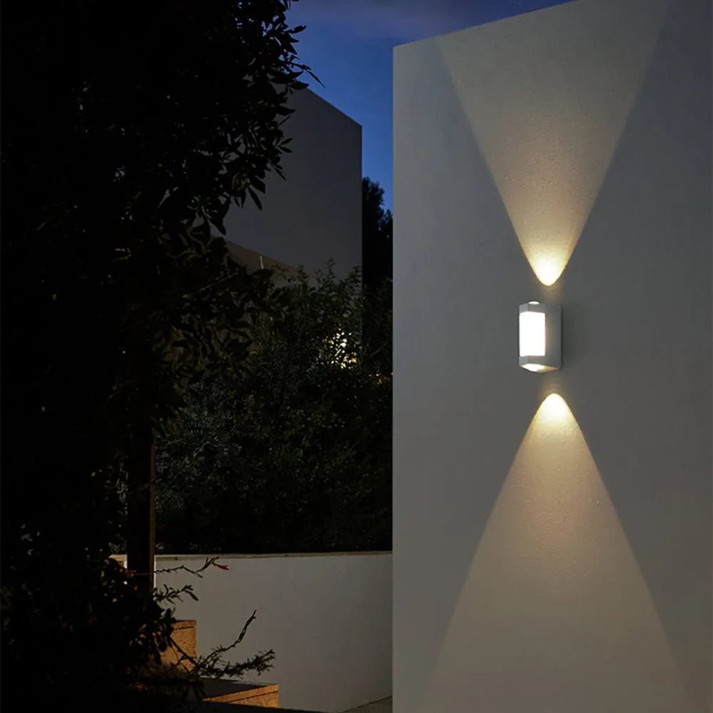 Ray Nordic Up Down Acrylic Outdoor Wall Lamp, White/Black