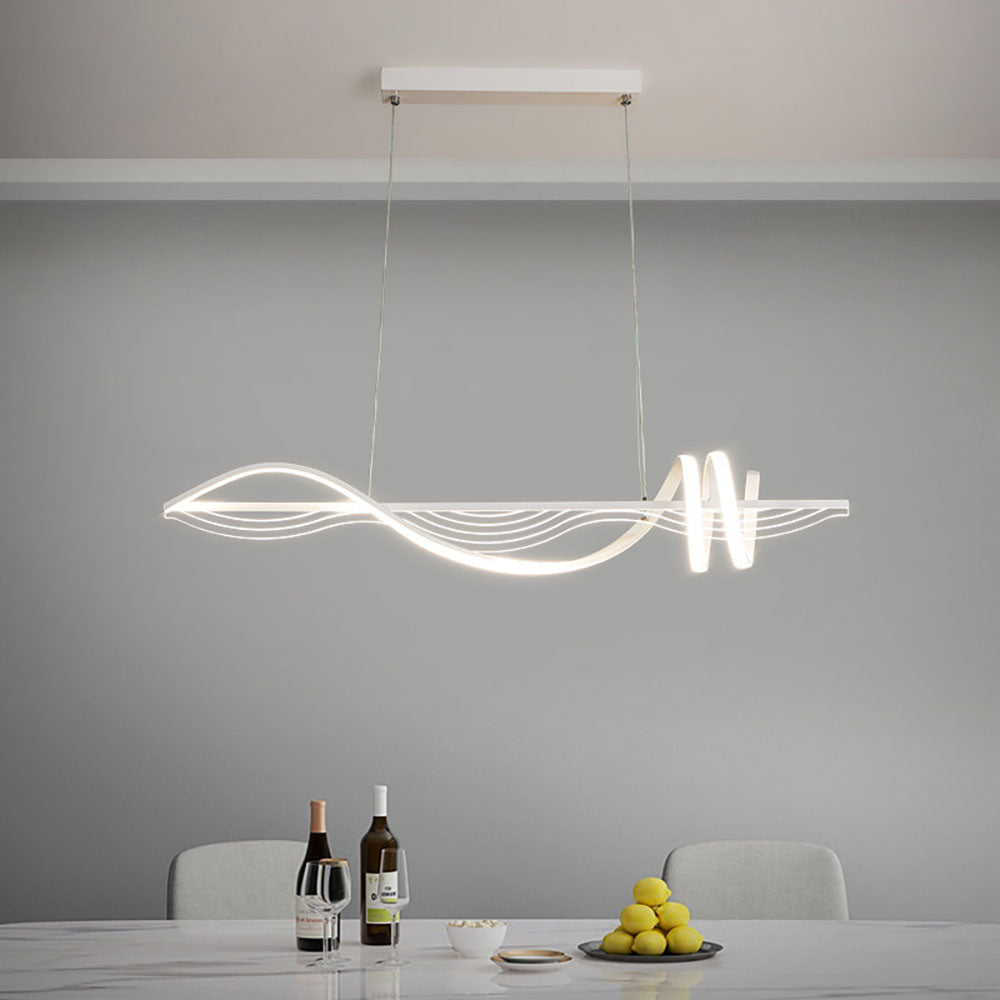 Arisha Contemporary Style Linear Metal Pendant Light White/Black