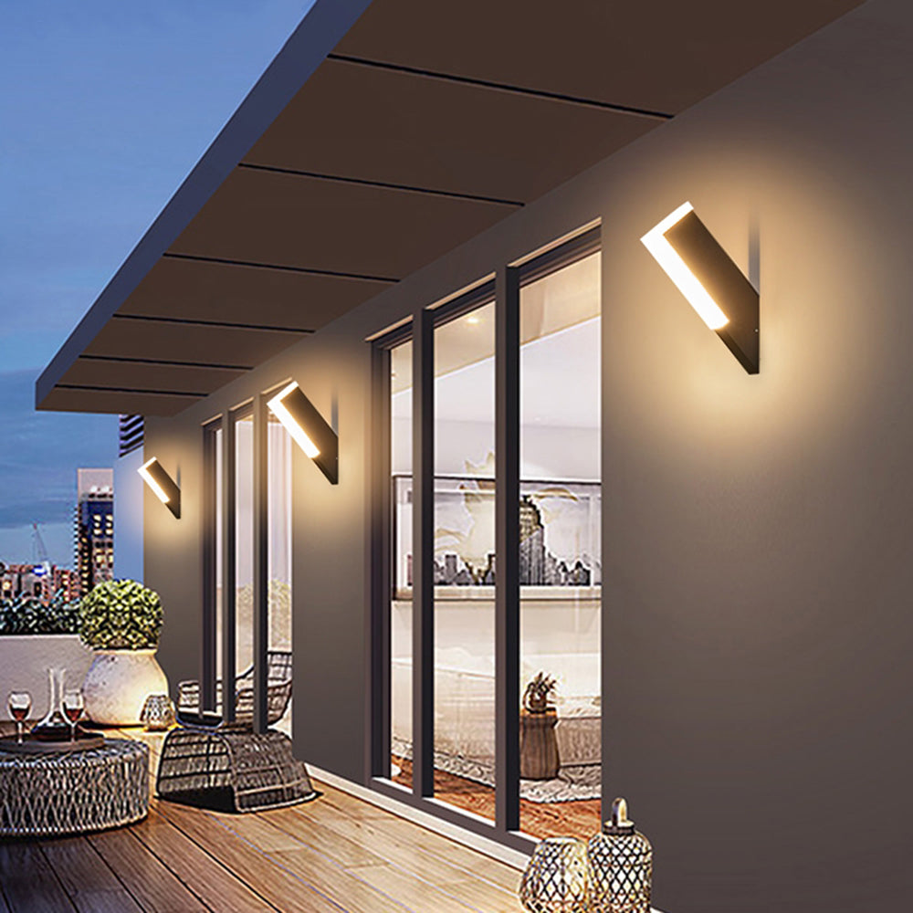 Ray Modern Geometric Acrylic Outdoor Wall Lamp, Black