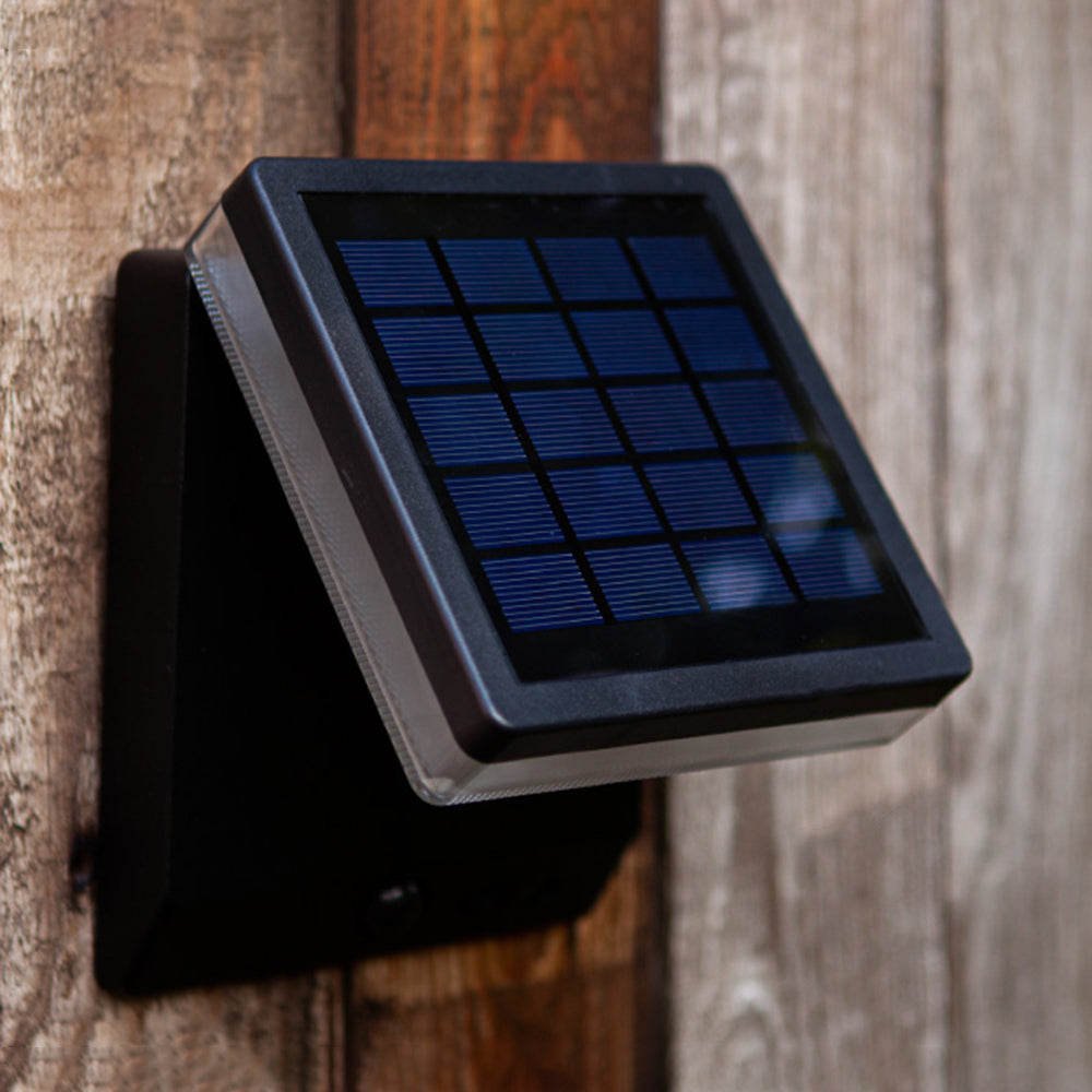 Ray Modern Minimalist Right-Angle Acrylic Sensor Solar Waterproof Outdoor Wall Lamp, Black